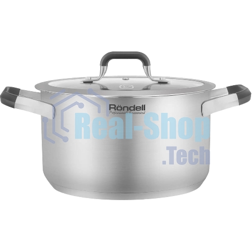 Кастрюля Rondell Stolz RDS-1754, 5.2 л, 24 см, нержавеющая сталь, с крышкой