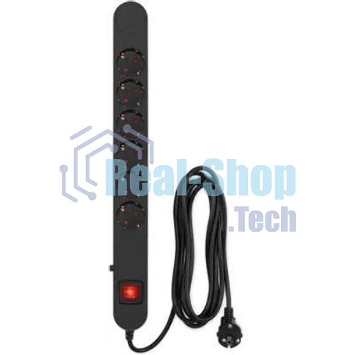 Сетевой фильтр Ippon NF-EU-3-10 3 м, 6 розеток, черный, коробка