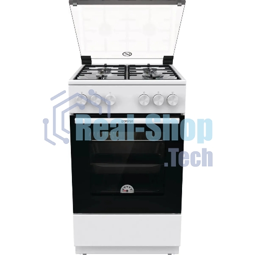 Плита газовая Gorenje GG5A10WH белый, конфорок 4 газовых, духовка 70 л, 50 см x 85 см x 59.4 см