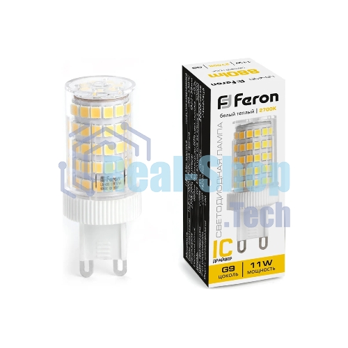 Лампа светодиодная Feron LB-435 11Вт 230В G9 теплый капсульная