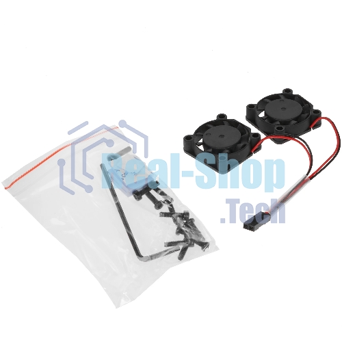 Корпус Qumo Aluminum case with double black fans, Raspberry Pi 4, silver(RS009)