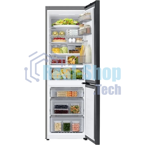 Холодильник Samsung RB34C7B5EB1/EF черный мат. двухкамерный 230/114л морозилка снизу, No Frost