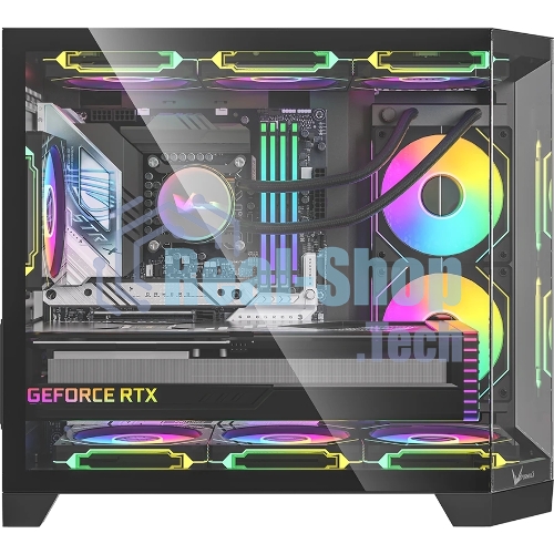 Компьютерный корпус AeroCool/Formula Crystal Z6M Floe черный без БП mATX 4x120мм 2xUSB3.0 audio bott PSU