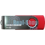 Флешка USB More Choice MF64-4 (4610196407666), 64Gb, USB 2.0, R/W 30/10, красный