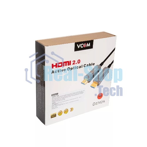 Активный оптический кабель HDMI 19M/M,ver. 2.0, 4K@60 Hz 20m VCOM