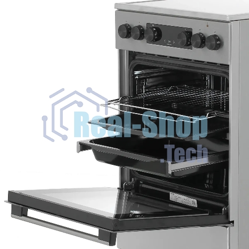 Плита электрическая Gorenje GEC5C40XAOT серебристый, конфорок 4 шт, духовка 70 л, 50 см x 85 см x 59.4 см