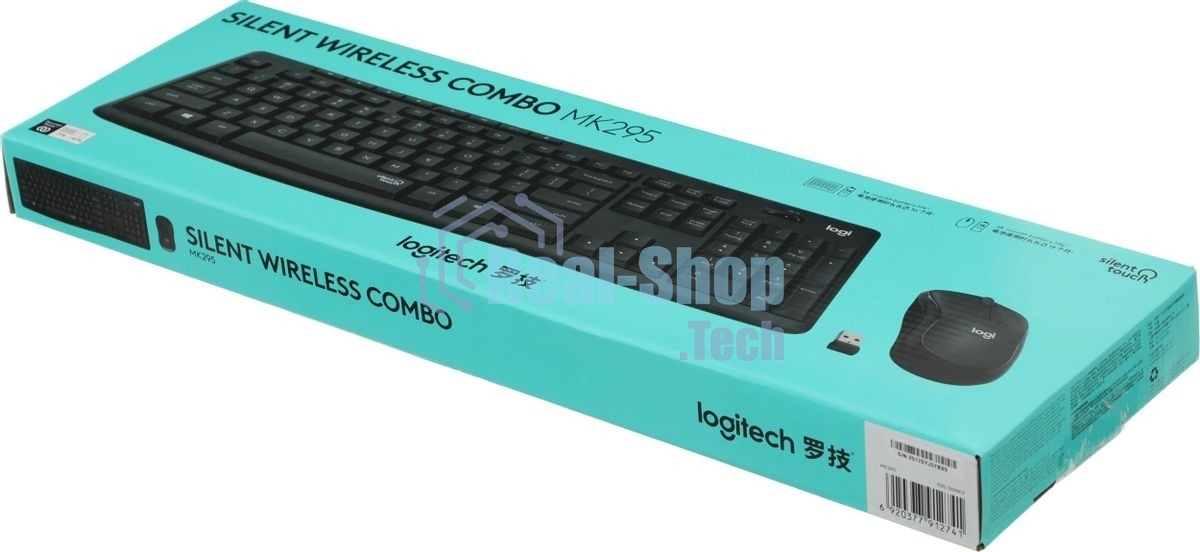 Комплект клавиатура+мышь Logitech MK295 беспроводной, USB, чёрный