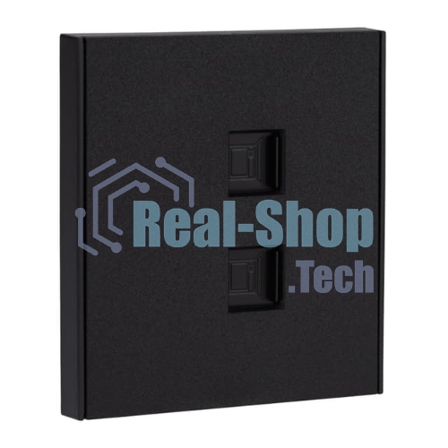 Розетка Kranz STRONG компьютерная двойная RJ45+RJ45 кат6 с/у антрацит