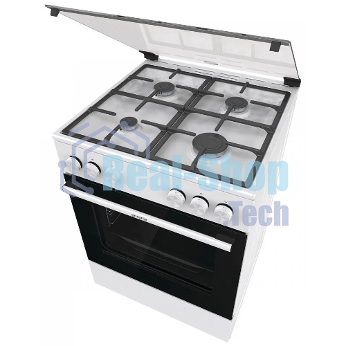 Плита газовая Gorenje GG6A11WF белый, конфорок 4 газовых, духовка 72 л, 60 см x 85 см x 60 см