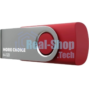 Флешка USB More Choice MF64-4 (4610196407666), 64Gb, USB 2.0, R/W 30/10, красный