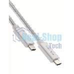 Кабель USB 3.1 Type Cm -- Cm IC 5А 10Gbs длина 1M, Telecom TC420S серебряный