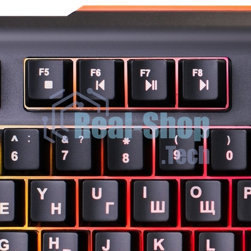 Клавиатура Oklick 717G Black Death проводная, USB Type-A, чёрный/серый