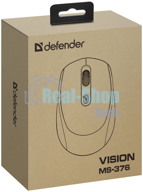 Мышь беспроводная Defender Vision MS-376 черный, 1600 dpi, радиоканал, Bluetooth, USB, кнопки - 4