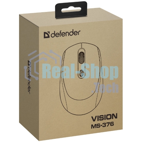 Мышь беспроводная Defender Vision MS-376 черный, 1600 dpi, радиоканал, Bluetooth, USB, кнопки - 4