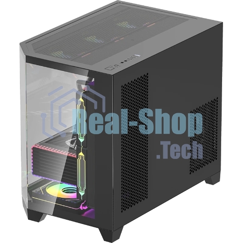 Компьютерный корпус AeroCool/Formula Crystal Z6M Floe черный без БП mATX 4x120мм 2xUSB3.0 audio bott PSU