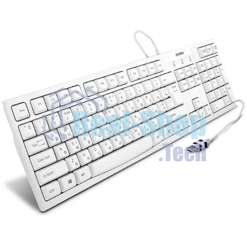 Клавиатура SVEN KB-S300 проводная, USB Type-A, белый