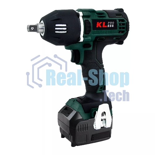 Профессиональный бесщеточный гайковерт аккумуляторный KLPRO KLSS18BH-20 (18В, Li-ion-2шт, 2.0Ач, 400Нм, 2 скорости, подсветка,З/У,в кейсе)