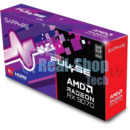 Видеокарта Sapphire PCI-E 5.0 11349-03-20G PULSE AMD RADEON RX 9070 GAMING 16Gb DUAL AMD Radeon RX 9070 16Gb 256bit GDDR6 2070/20000 HDMIx2 DPx2 HDCP Ret
