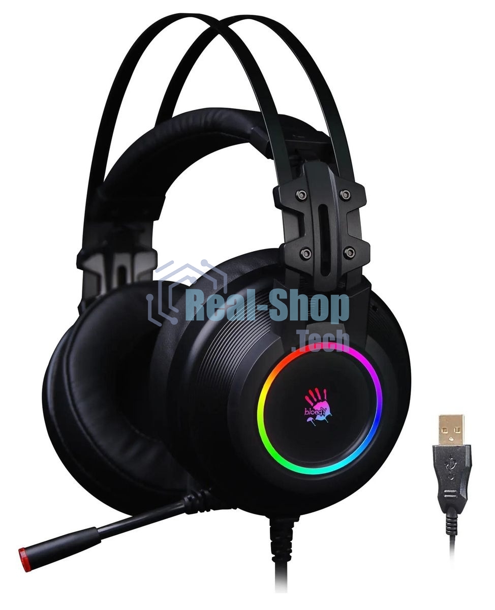 Гарнитура Bloody G528C чёрный, проводная, подсветка