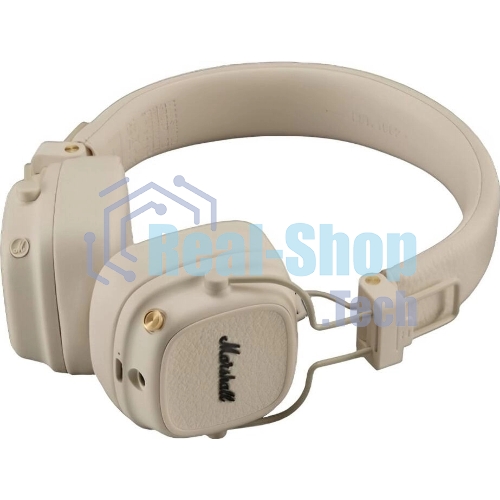 Беспроводные/проводные наушники Marshall Major V бежевый, накладные, Bluetooth + проводной, беспроводная зарядка, до 100 ч