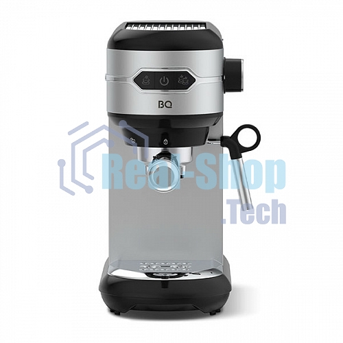Кофеварка рожковая BQ CM3001 сталь-черный, исп. кофе - молотый, 1 л, 1450 Вт, 15 бар