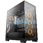 Компьютерный корпус Deepcool CG580 4F черный без БП ATX 6x120мм 3x140мм 2xUSB 3.0 audio bott PSU