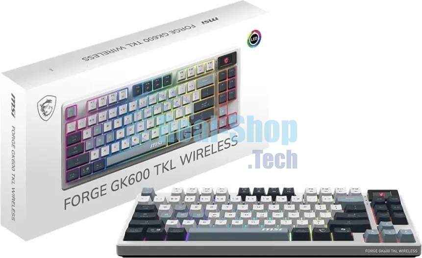 Клавиатура MSI Forge GK600 гибридная, Bluetooth, радиоканал, белый