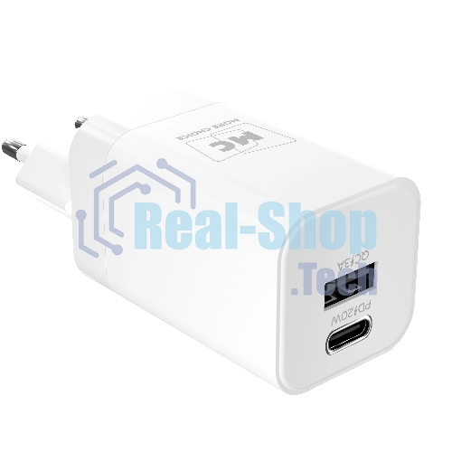 Сетевое зарядное устройство MORE CHOICE NC85i 1USB+1Type-C 3.0A PD 20W+QC3.0 для Lightning 8-pin Type-C, белый