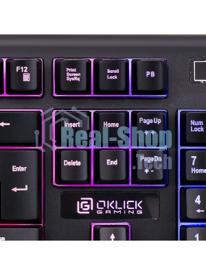 Клавиатура Oklick 717G Black Death проводная, USB Type-A, чёрный/серый
