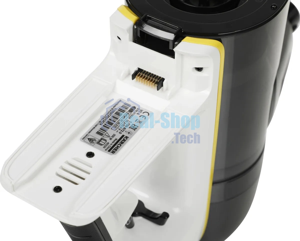 Пылесос вертикальный Karcher VC 6 Cordless ourFamily Car черный/белый, питание от аккумулятора, 250 Вт, уборка сухая, пылесборник 0.8 л, работа от АКБ max 50 мин