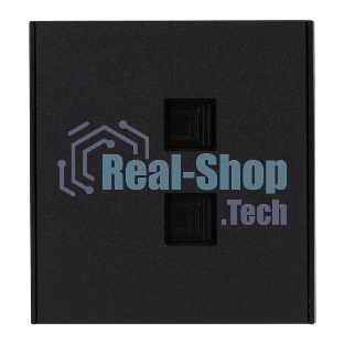 Розетка Kranz STRONG компьютерная двойная RJ45+RJ45 кат6 с/у антрацит