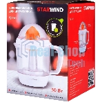 Соковыжималка Starwind SJ 1241 белый/прозрачный, цитрусовая, 30 Вт, 1200 мл, механическое