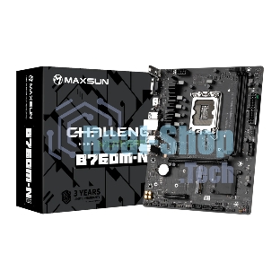 Материнская плата Maxsun Challenger B760M-N D5, LGA 1700, Intel B760, 2xDDR5, 3xSATA, 2xM.2, 1xPCIe 4.0 x16, 1xPCIe x4, 1xVGA, 1xHDMI, 1x 1Gb LAN, 2xUSB-A 2.0, 4xUSB-A 3.2 Gen 1, 5.1, mATX