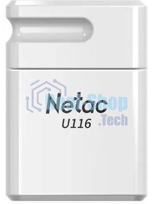 Флешка USB Netac U116 mini (NT03U116N-016G-32WH), 16Gb, USB 3.2, R/W 90/30, белый