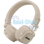 Беспроводные/проводные наушники Marshall Major V бежевый, накладные, Bluetooth + проводной, беспроводная зарядка, до 100 ч