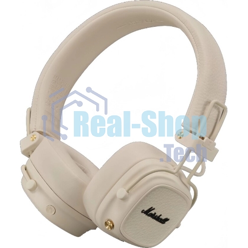Беспроводные/проводные наушники Marshall Major V бежевый, накладные, Bluetooth + проводной, беспроводная зарядка, до 100 ч
