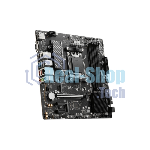Материнская плата MSI PRO B650M-P, AM5, AMD B650, 4xDDR5, 4xSATA, 2xM.2, 1xPCI-E 4.0 x16, 2xPCI-E 4.0 x1, 1xHDMI, 1xDP, 1xVGA, 1x2.5Gb LAN, 2xUSB 3.2 Gen 1, 2xUSB 3.2 Gen 2, 3x3.5 мм, 7.1, Micro-ATX