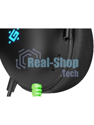 Гарнитура Defender Toxic чёрный, проводная, USB / mini jack 3.5 мм, подсветка