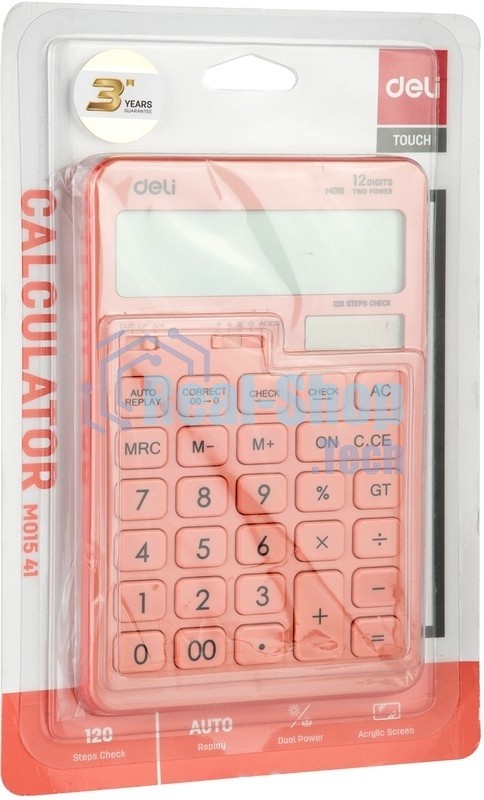 Калькулятор настольный Deli Touch EM01541 красный 12-разр.