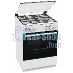 Плита газовая Gorenje GG6A11WF белый, конфорок 4 газовых, духовка 72 л, 60 см x 85 см x 60 см