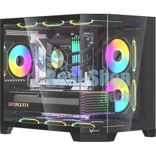 Компьютерный корпус AeroCool/Formula Crystal Z6M Floe черный без БП mATX 4x120мм 2xUSB3.0 audio bott PSU