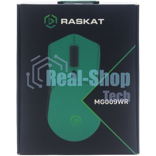 Мышь беспроводная/проводная Raskat MG009WR зеленый, 5000 dpi, радиоканал, USB, кнопки - 7