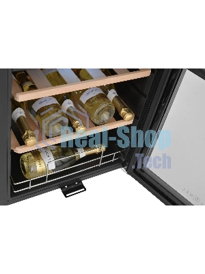 Винный шкаф ZÜGEL ZCWF331DB черный, 88 л, 2 отсека, 33 бут.