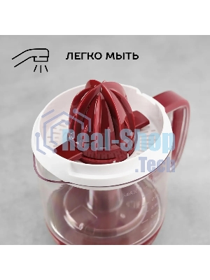 Соковыжималка Scarlett SC-JE50C08 красный/белый, цитрусовая, 25 Вт, 1200 мл, механическое