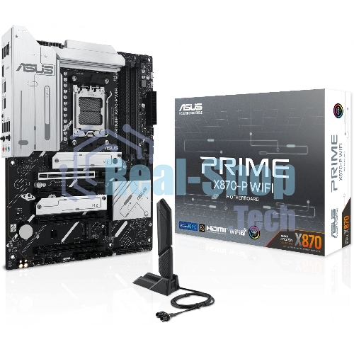 Материнская плата ASUS PRIME X870-P WIFI, AM5, AMD X870, 4xDDR5, 2xSATA, 4xM.2, 1xPCI-E 5.0 x16, 2xPCI-E 4.0 x1, 1xHDMI, 2xUSB-C, 1x 2.5Gb LAN, 4xUSB-A 3.2 Gen 1, 1xUSB-A 3.2 Gen 2, 4xUSB-A 2.0, 3x3.5 мм, 7.1, 1xWi-Fi 7, ATX