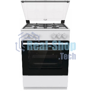 Плита газовая Gorenje GG6A11WF белый, конфорок 4 газовых, духовка 72 л, 60 см x 85 см x 60 см