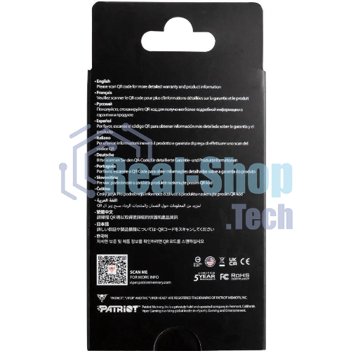 Накопитель SSD Patriot Viper PV553, 1Tb, PCIe 5.0 x4, M.2 2280, NVMe, R/W 11700/9500, активное охлаждение