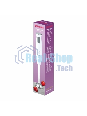 Блендер погружной Sakura SA-6265W белый, 800 Вт, 2 скорости, турбо