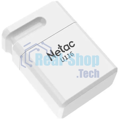 Флешка USB Netac U116 mini (NT03U116N-016G-32WH), 16Gb, USB 3.2, R/W 90/30, белый