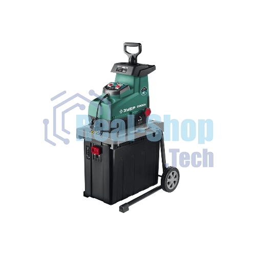 Измельчитель Зубр ЗИЭ-44-2800 садовый электрический бесшумный р/с 44мм контейнер 60л 2800Вт